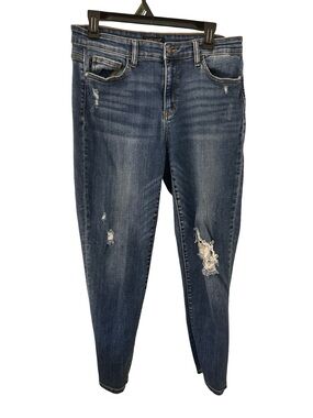 Judy Blue Medium Blue Distressed Skinny Jeans